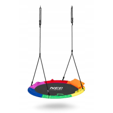 Велике підвісне крісло-гойдалка Neo-sport SWINGO XXL гніздо лелеки, 120 см різнокольорове