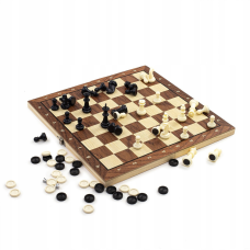 Дерев“яний королівський комплект - шахи, шашки, нарди 34x34см KOLGRAF