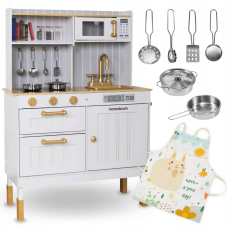 Велика дерев“яна кухня для дітей Mamabrum 99x30x70 см біла