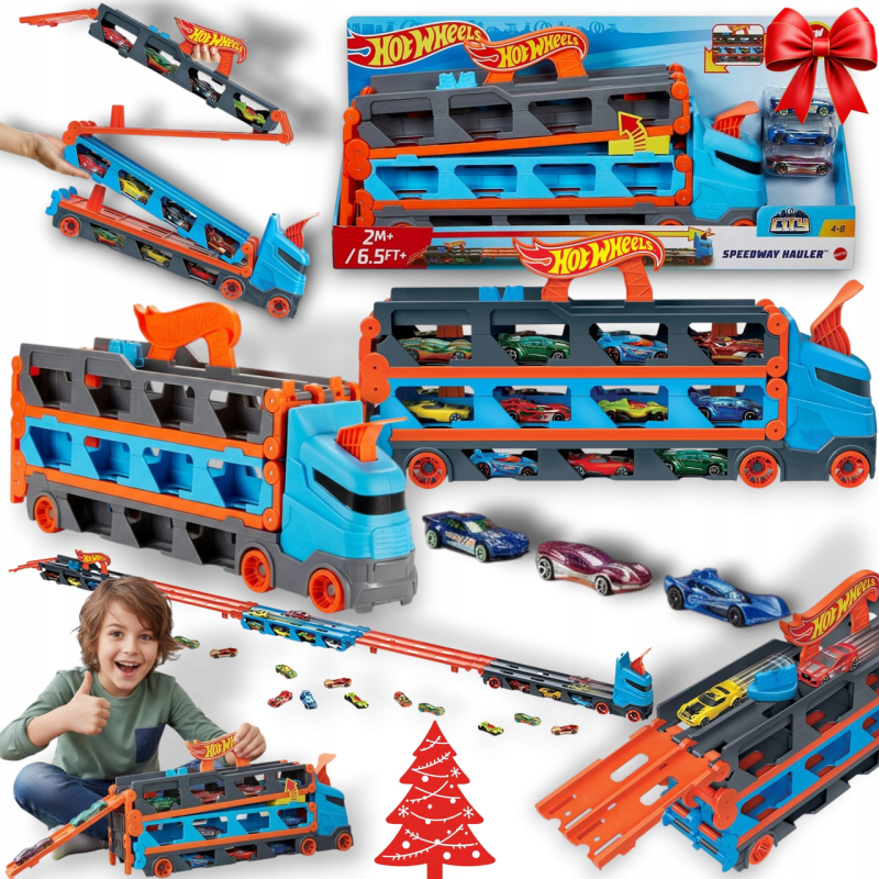 Автовоз Hot Wheels 2 в 1, складні гоночні траси + 3 машинки