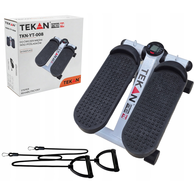 Тренажер Степпер з еспандером та Led монітором TEKAN FITNESS PRO