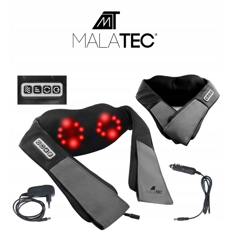 Массажер для шиї, плеч і спини шиацу Malatec 10568
