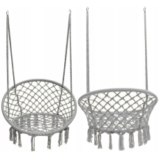 Підвісне крісло-гойдалка сіре  Funfit BOHO Garden 2766