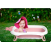 Складна ванночка дитяча з вставкою і термометром біло-рожева Ricokids RK-282