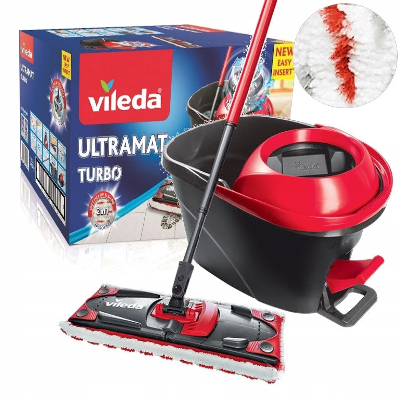 Набір для прибирання Vileda Ultramat Turbo (швабра і відро з віджимом) Оригинал