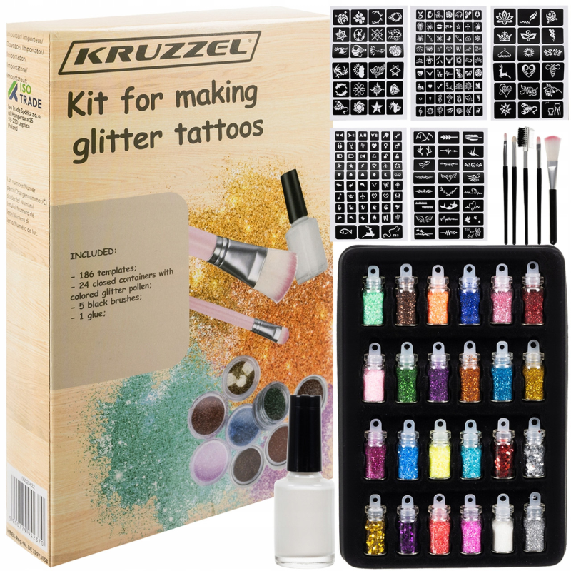 Набір для татуювання з блискітками Kruzzel 20422