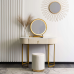 Туалетний столик ASHLEY ELITE Modern Beige Gold кремовий 76 x 100 x 40см + Табурет у комплекті