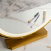Туалетний столик ASHLEY ELITE Modern Beige Gold кремовий 76 x 100 x 40см + Табурет у комплекті
