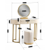 Туалетний столик ASHLEY ELITE Modern Beige Gold кремовий 76 x 100 x 40см + Табурет у комплекті
