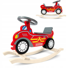 Дерев’яна іграшка-гойдалка пожежний автомобіль коник-качалка Ricokids