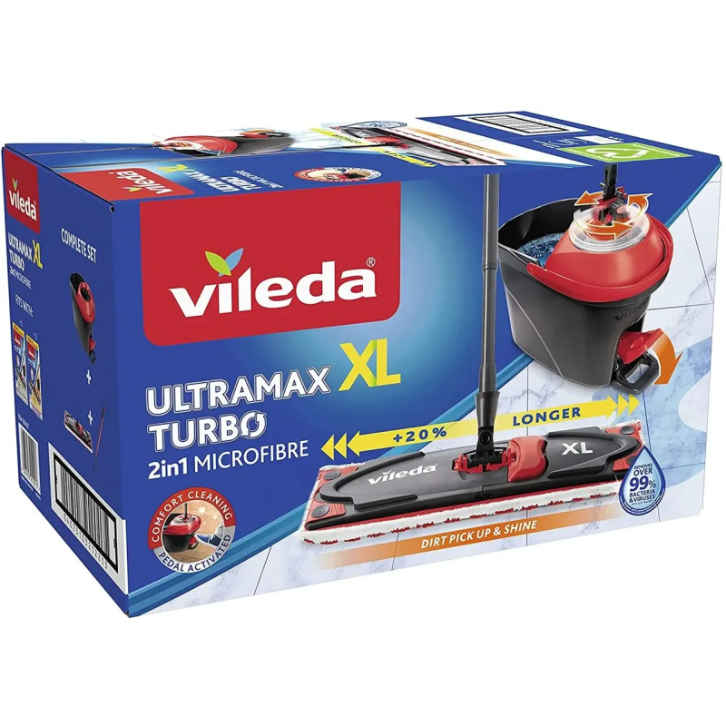 Набір для прибирання Vileda Ultramat Turbo XL  (швабра і відро з віджимом) Оригинал