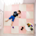 Великий розвивальний килимок-пазл 120 х 120 см Ricokids біло-рожевий