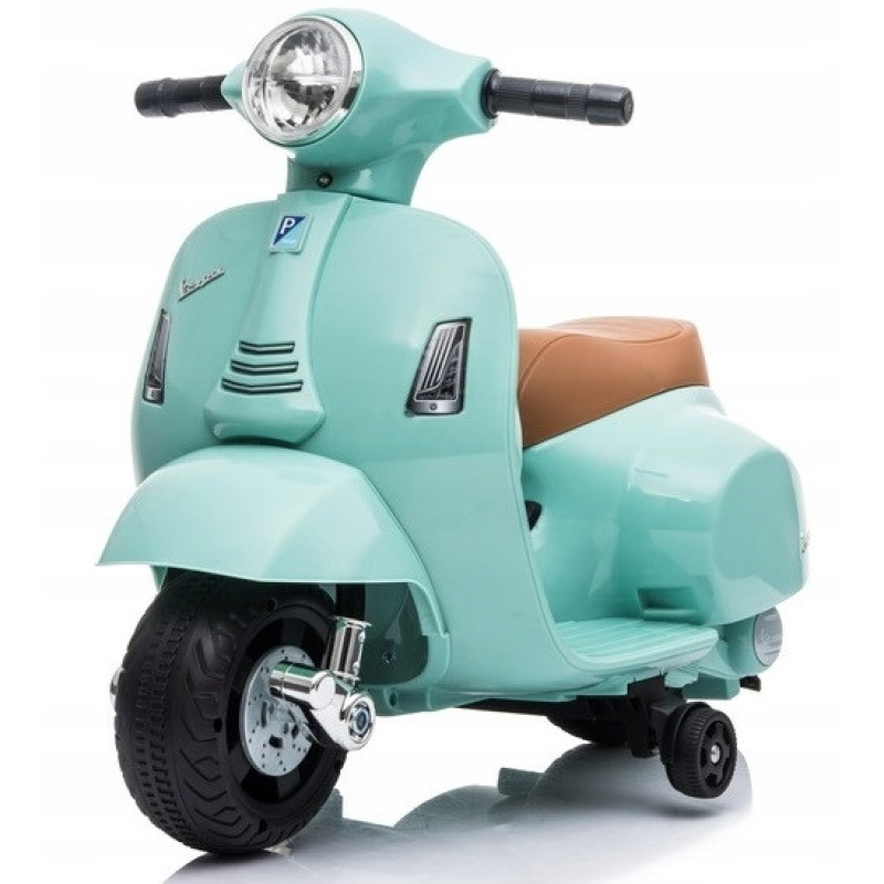 Дитячий електричний скутер Bobo-San Vespa H1 аккумуляторный з світловими та звуковими ефектами м“ятний