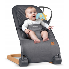 Колиска-гойдалка дитячий шезлонг з іграшками Nukido Baby Bouncer NK-52 сірий