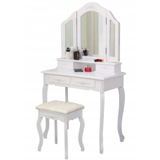 Туалетний столик Ekspand білий матовий 75 x 138 x 40 см + Табурет у комплекті
