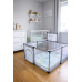 Манеж дитячий DAZA KIDS 126 × 126 см сірий + килимок + сумка + 30 кульок