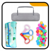 Манеж дитячий DAZA KIDS 180 × 150 см сірий + килимок + сумка + 30 кульок