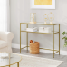 Консольний столик, консоль для вітальні з полицею VASAGLE GLAMOUR 100x80x35 Gold