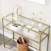 Консольний столик, консоль для вітальні з полицею VASAGLE GLAMOUR 100x80x35 Gold