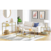 Консольний столик, консоль для вітальні з полицею VASAGLE GLAMOUR 100x80x35 Gold
