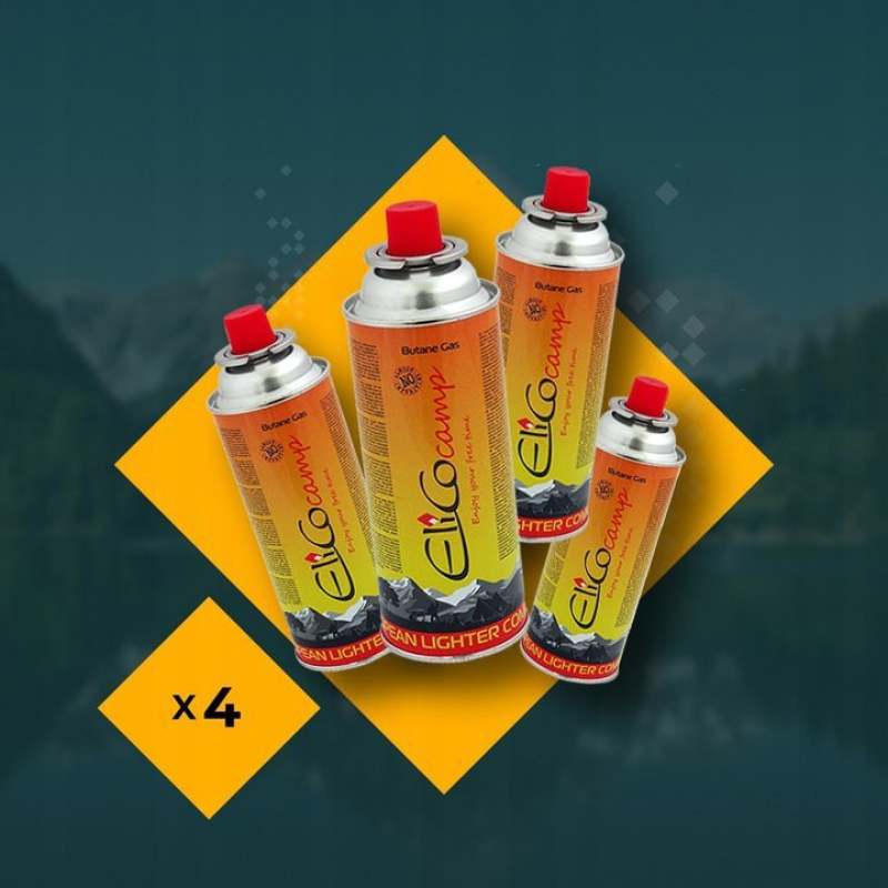 Газовий балон цанговий (картридж) ELICOCAMP 220 г 4 шт