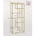 Стелаж багаторівневий зі скляними полицями Songmics Vasagle Gold 180 x 80 x 30 см