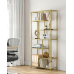 Стелаж багаторівневий зі скляними полицями Songmics Vasagle Gold 180 x 80 x 30 см