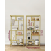 Стелаж багаторівневий зі скляними полицями Songmics Vasagle Gold 180 x 80 x 30 см