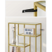 Стелаж багаторівневий зі скляними полицями Songmics Vasagle Gold 180 x 80 x 30 см